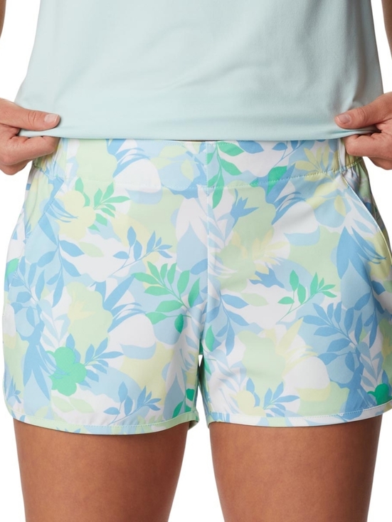 Columbia Pants - Columbia Women’s Pastel Leaf Print Athletic Shorts – Blue, Green, Cream..size:XL